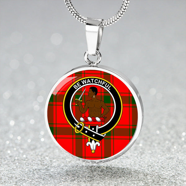 Darroch Clan Badge Tartan Classic Circle Necklace