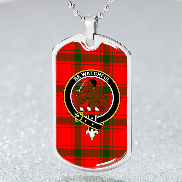 Darroch Clan Badge Classic Tartan Dog Tag Necklace