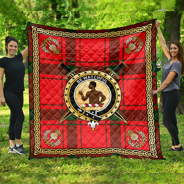 Darroch Clan Badge Tartan Premium Quilt Celtic Shield