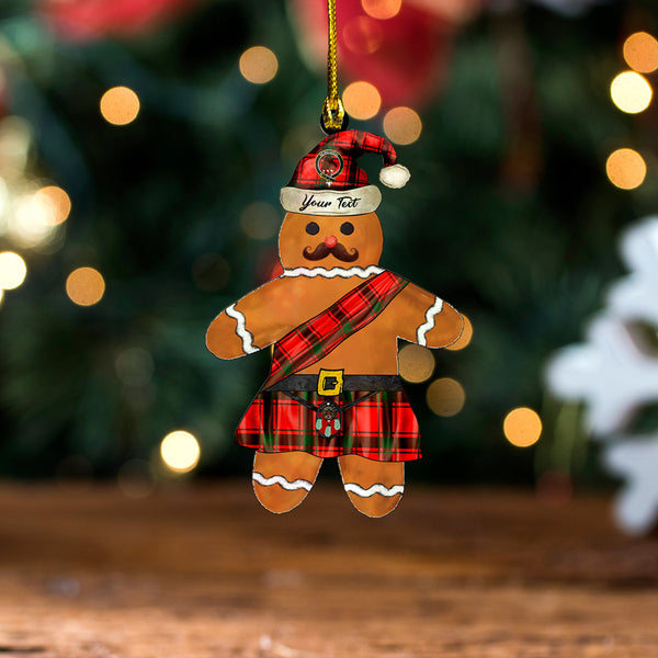 Darroch Clan Badge Tartan Wood Acrylic Ornament Gingerbread Scotland Warrior Personalized