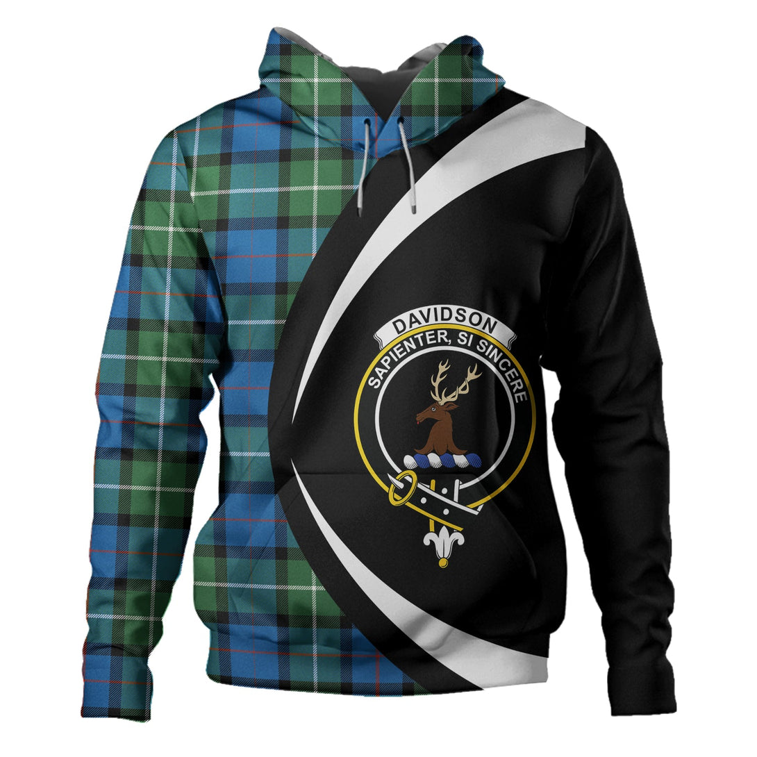 Davidson Ancient Clan Badge Tartan Hoodie Circle Style