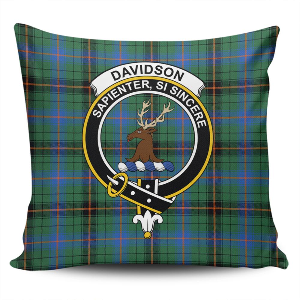 Davidson Ancient Tartan Classic Crest Pillow Cover