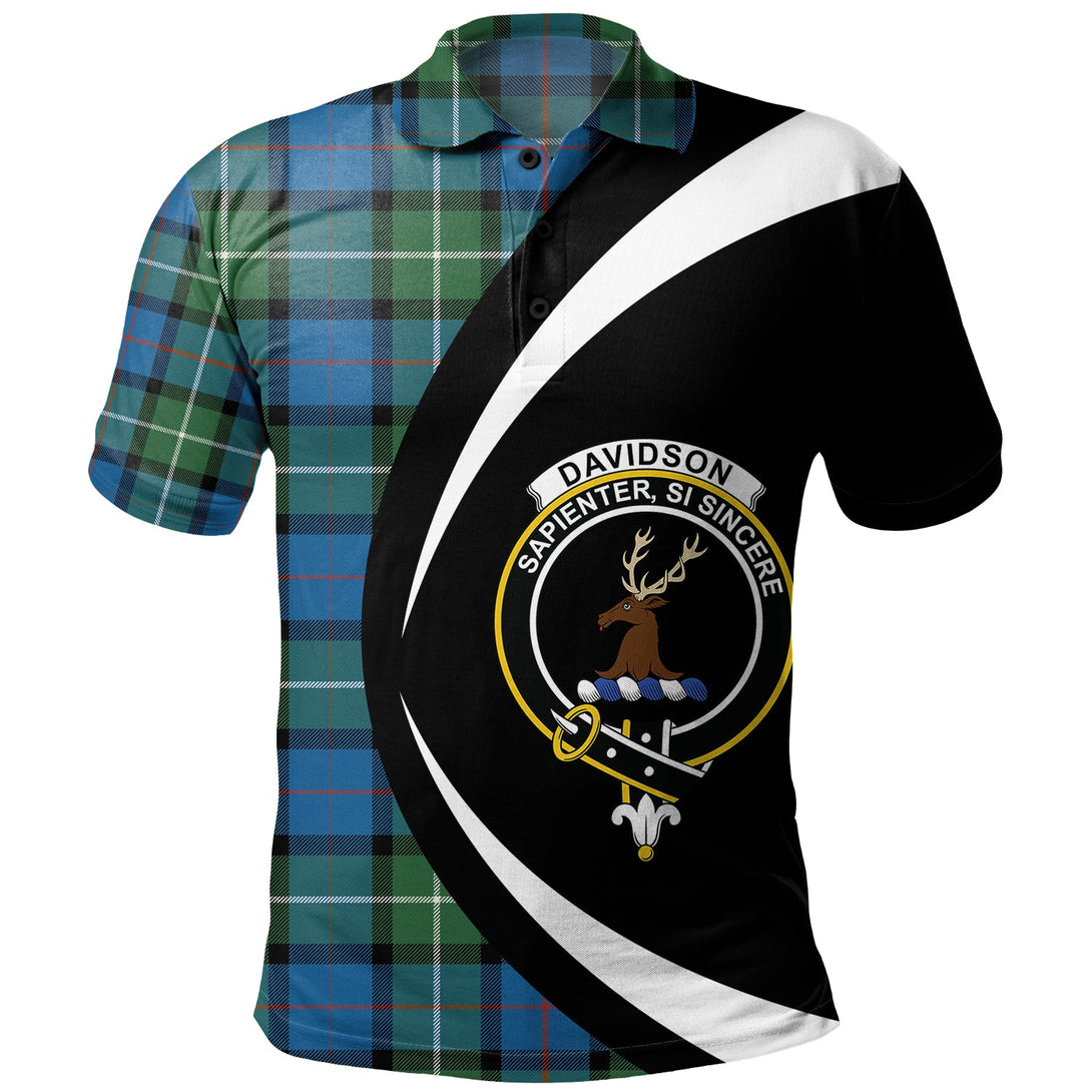 Davidson Ancient Clan Badge Tartan Polo Shirt Circle Style Personalized