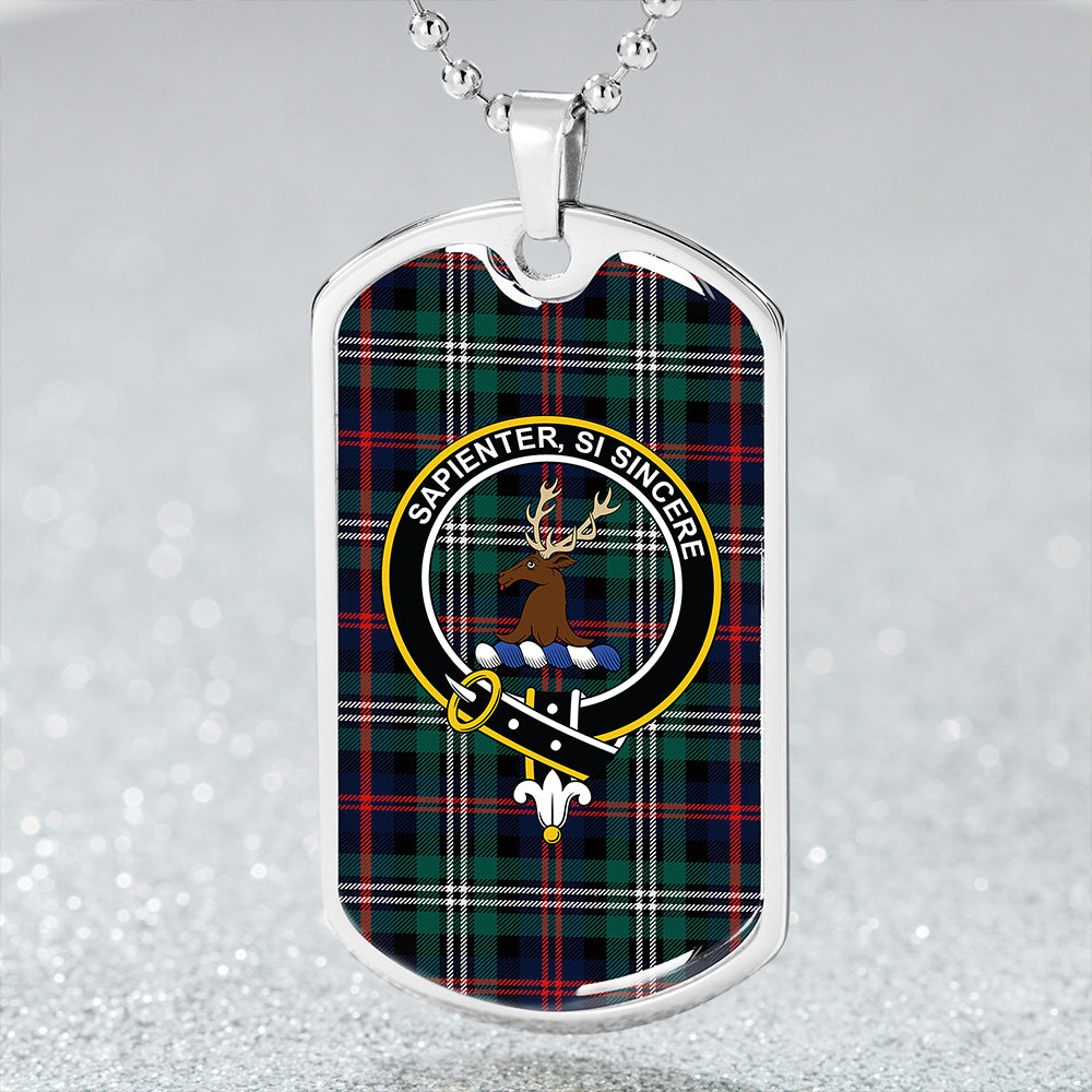 Davidson Double Modern Clan Badge Classic Tartan Dog Tag Necklace