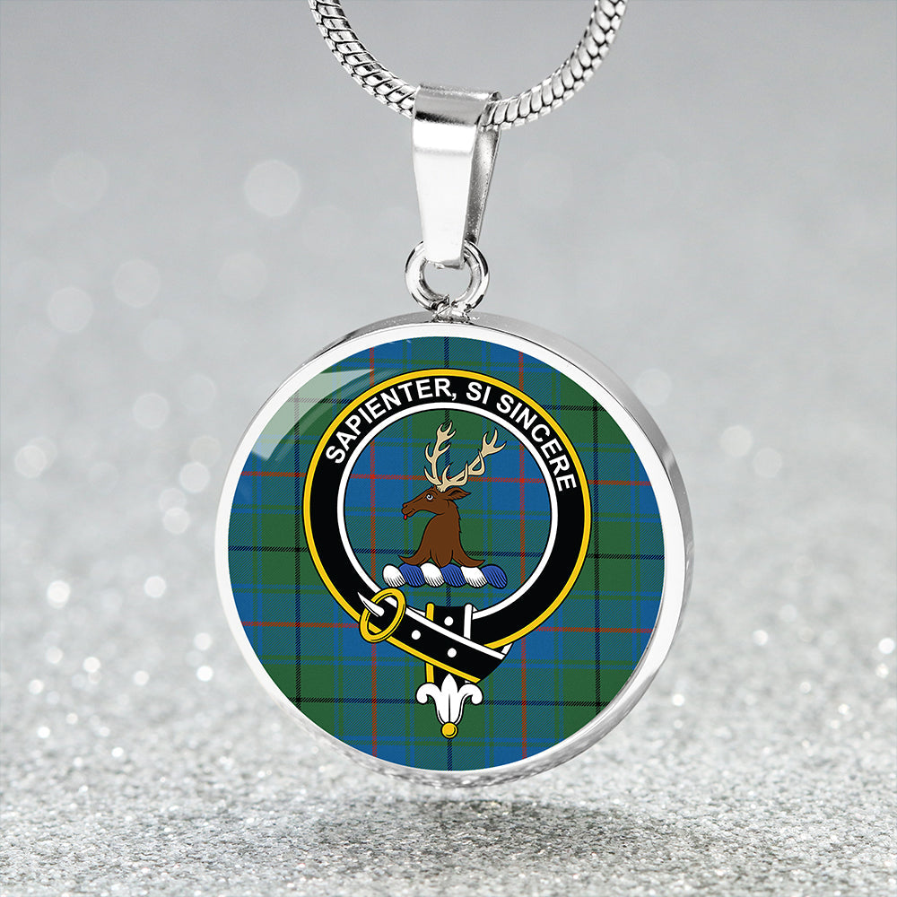 Davidson Half Ancient Clan Badge Tartan Classic Circle Necklace