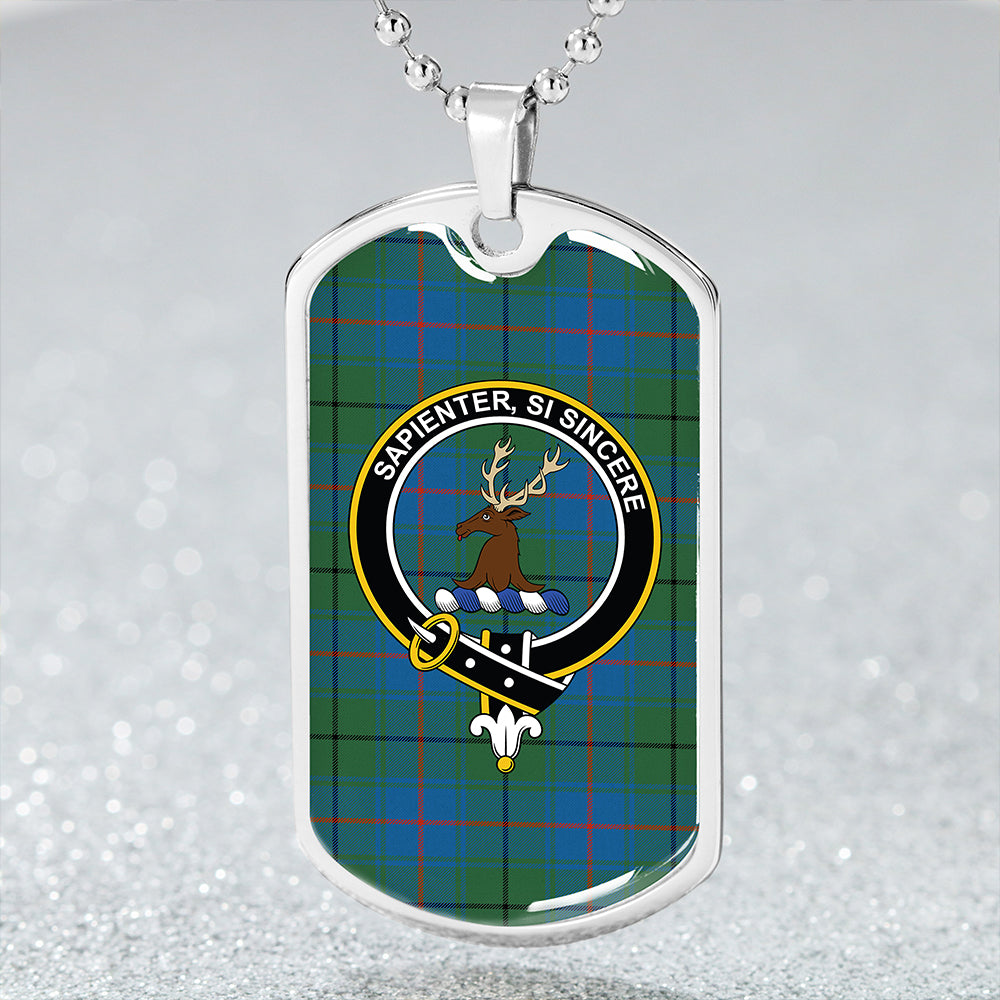 Davidson Half Ancient Clan Badge Classic Tartan Dog Tag Necklace