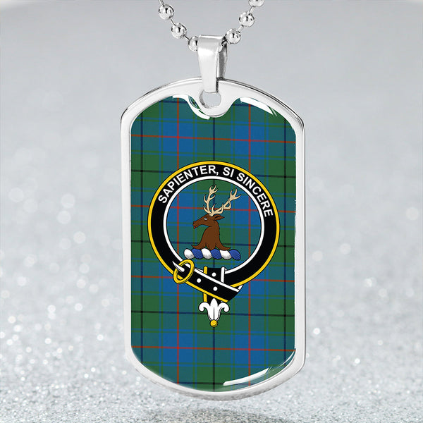 Davidson Half Ancient Clan Badge Classic Tartan Dog Tag Necklace