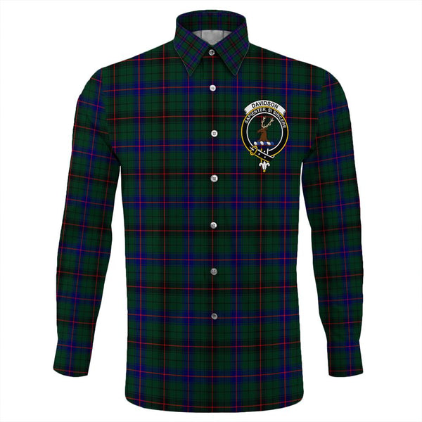 Davidson Modern Tartan Classic Crest Long Sleeve Button Shirt