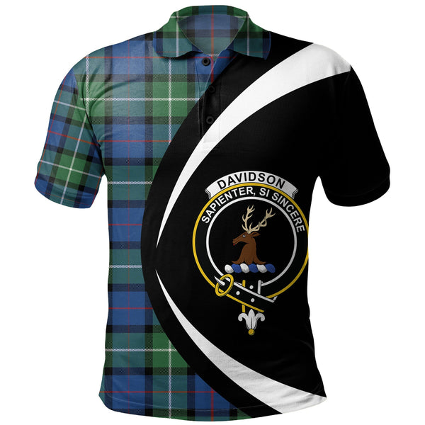 Davidson Modern Clan Badge Tartan Polo Shirt Circle Style Personalized