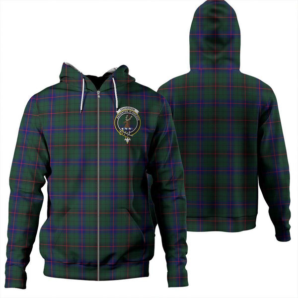 Davidson Modern Tartan Classic Crest Zipper Hoodie