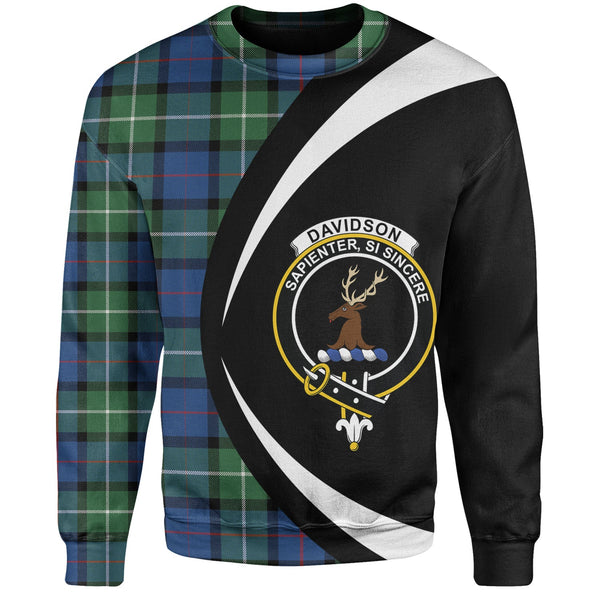 Davidson Modern Clan Badge Tartan Sweatshirt Circle Style Personalized