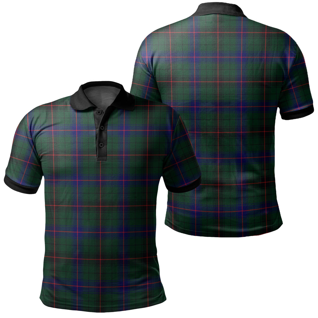 Davidson Modern Tartan Classic Polo Shirt Black Neck 2 Style