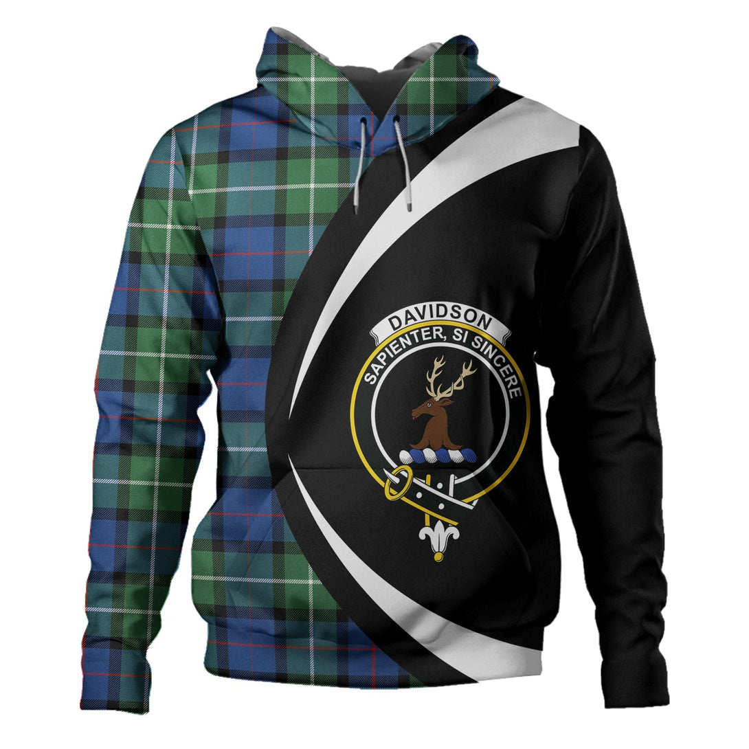 Davidson Modern Clan Badge Tartan Hoodie Circle Style