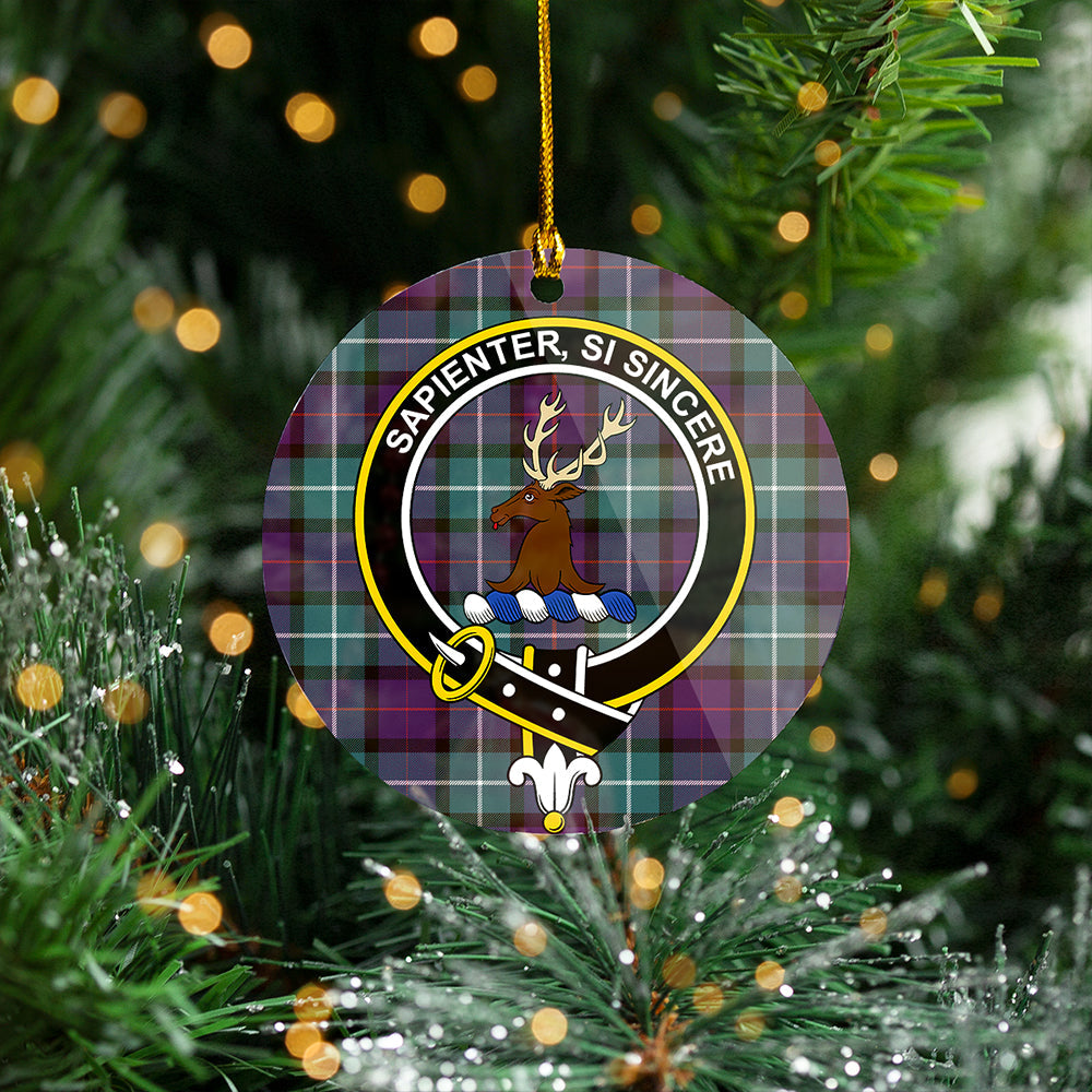 Davidson Weathered Clan Badge Tartan Plastic Christmas Ornaments