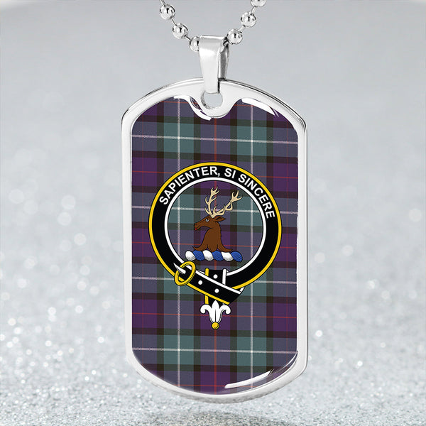 Davidson Weathered Clan Badge Classic Tartan Dog Tag Necklace