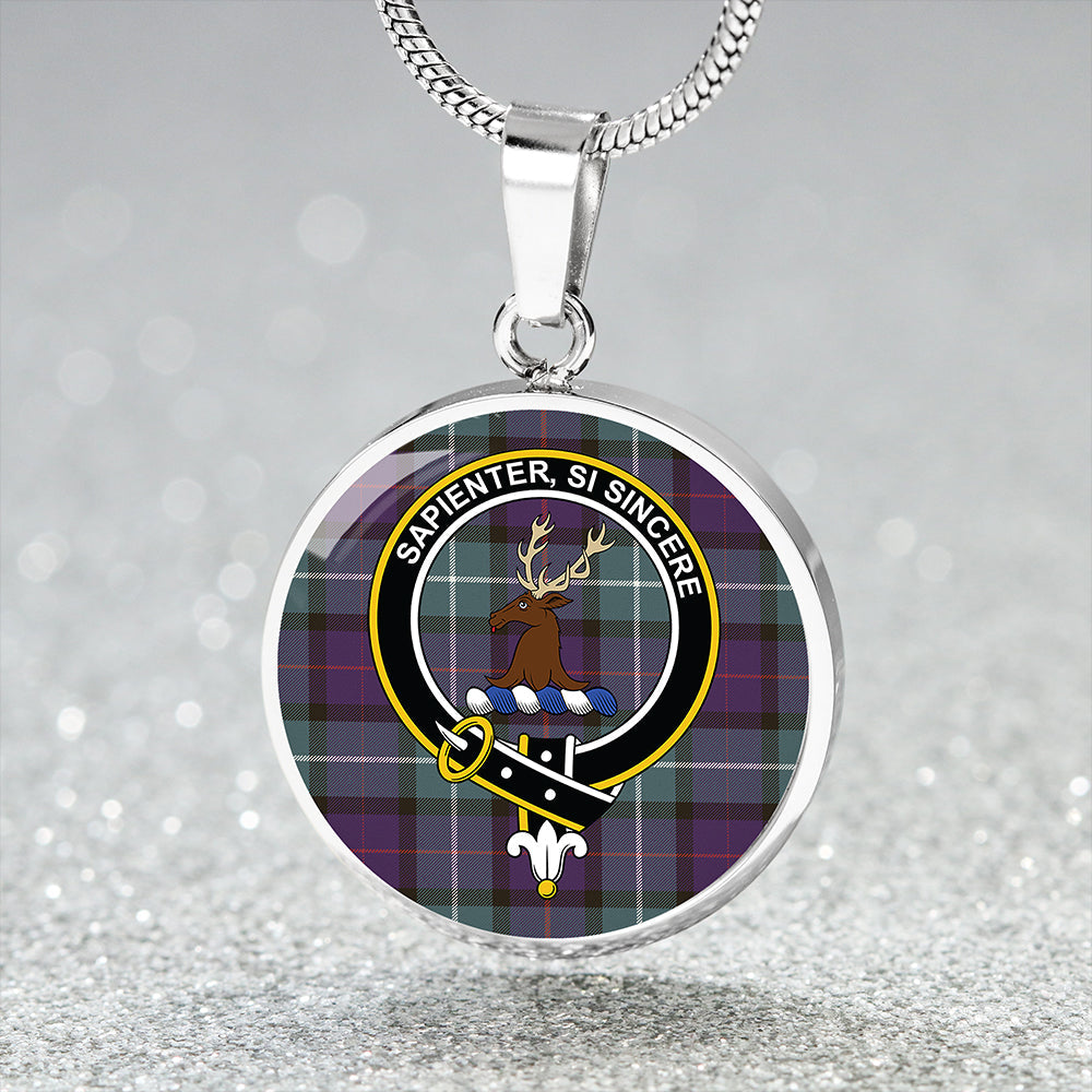 Davidson Weathered Clan Badge Tartan Classic Circle Necklace