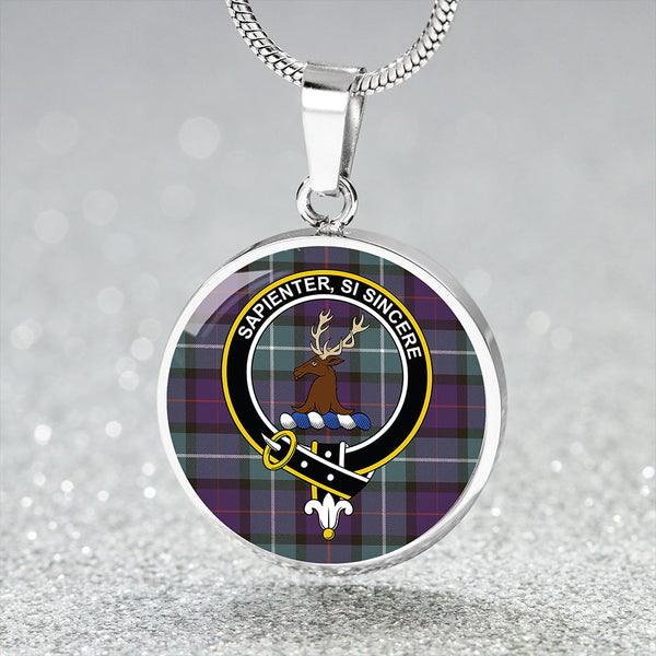 Davidson Weathered Clan Badge Tartan Classic Circle Necklace