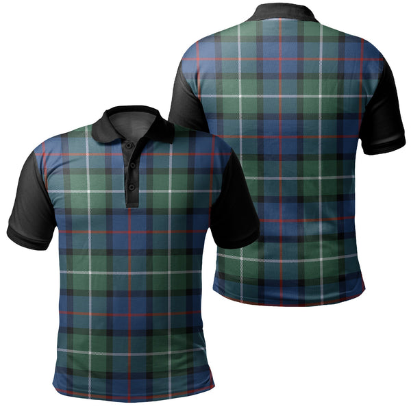 Davidson of Tulloch Tartan Classic Polo Shirt Black Neck 1 Style