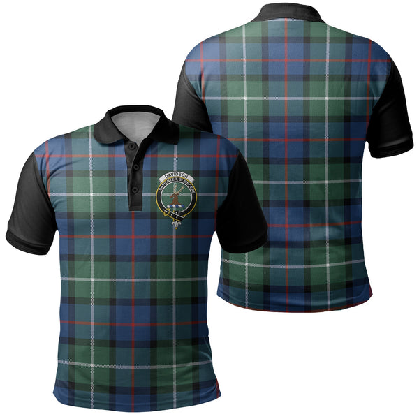 Davidson of Tulloch Tartan Crest Polo Shirt Black Neck 1 Style