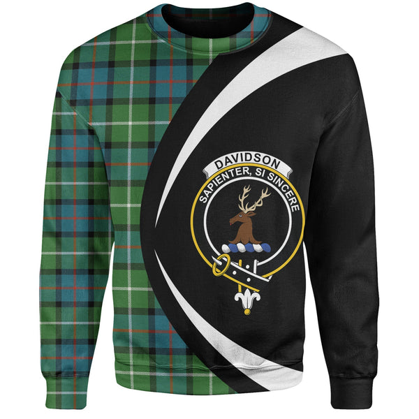 Davidson of Tulloch Ancient Clan Badge Tartan Sweatshirt Circle Style Personalized