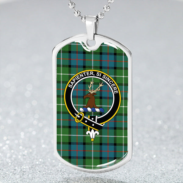 Davidson of Tulloch Ancient Clan Badge Classic Tartan Dog Tag Necklace