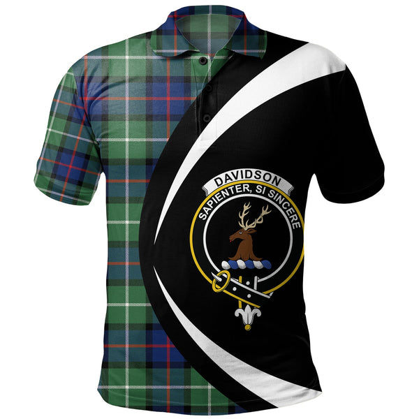 Davidson of Tulloch Modern Clan Badge Tartan Polo Shirt Circle Style Personalized