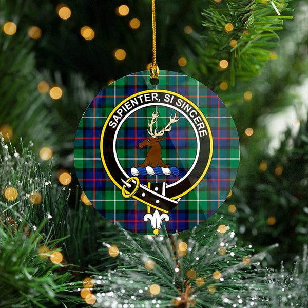 Davidson of Tulloch Modern Clan Badge Tartan Plastic Christmas Ornaments