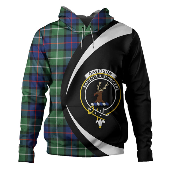 Davidson of Tulloch Modern Clan Badge Tartan Hoodie Circle Style