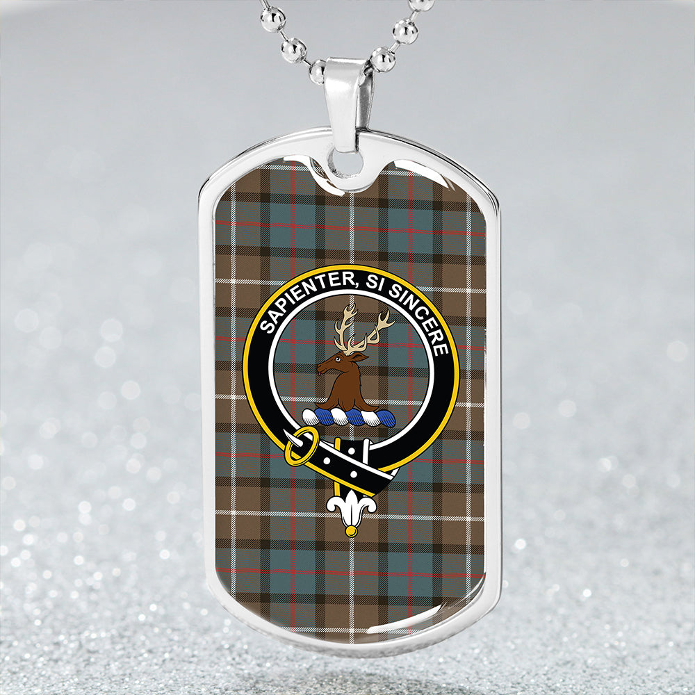 Davidson of Tulloch Weathered Clan Badge Classic Tartan Dog Tag Necklace