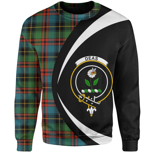 Deas Ancient Clan Badge Tartan Sweatshirt Circle Style Personalized