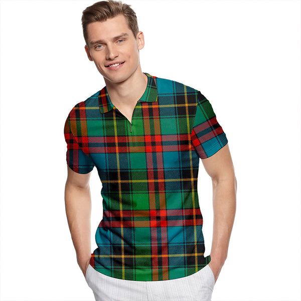 Deas Ancient Tartan Classic Lapel Zip Short Sleeve Polo