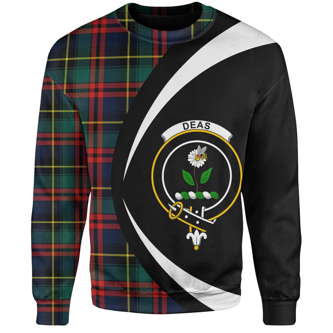 Deas Modern Clan Badge Tartan Sweatshirt Circle Style Personalized