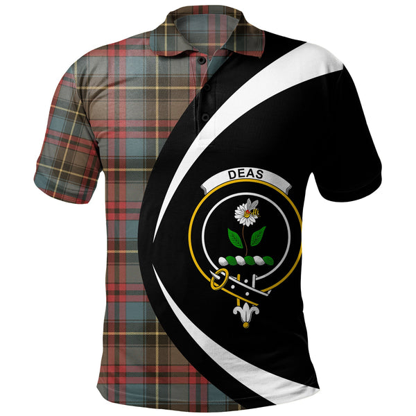 Deas Weathered Clan Badge Tartan Polo Shirt Circle Style Personalized