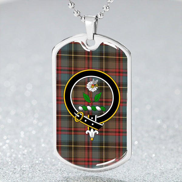 Deas Weathered Clan Badge Classic Tartan Dog Tag Necklace