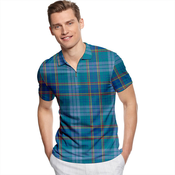 Dempster Ancient Tartan Classic Lapel Zip Short Sleeve Polo