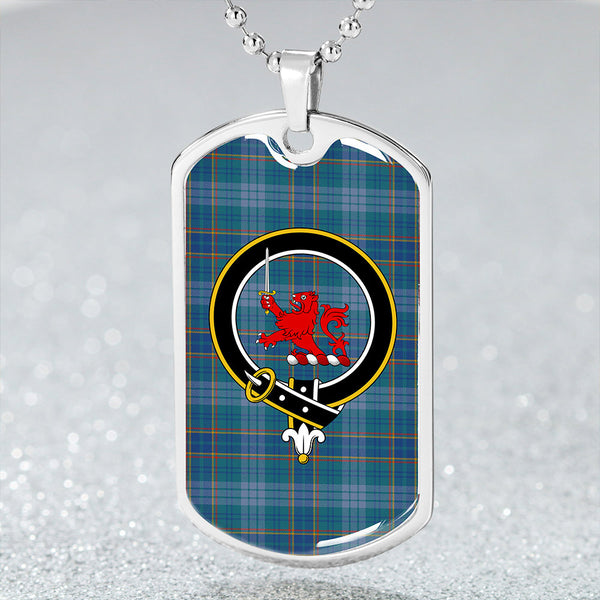 Dempster Ancient Clan Badge Classic Tartan Dog Tag Necklace