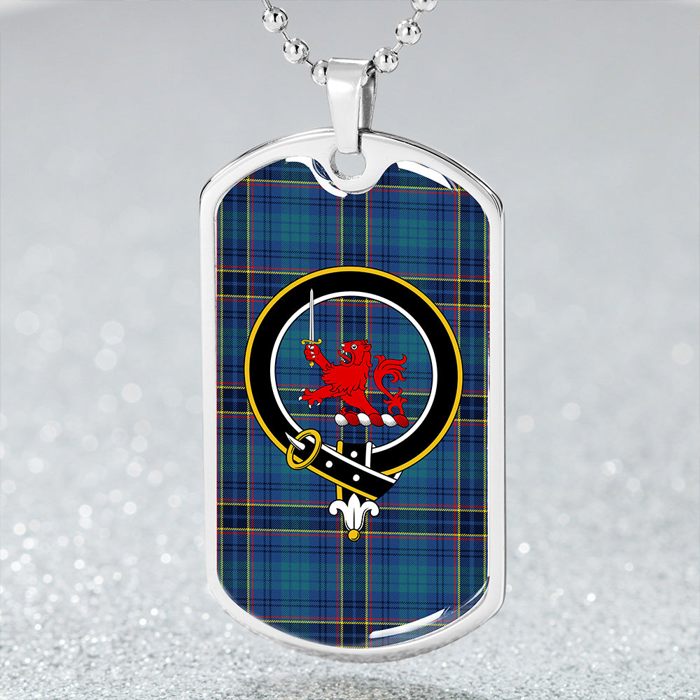 Dempster Modern Clan Badge Classic Tartan Dog Tag Necklace