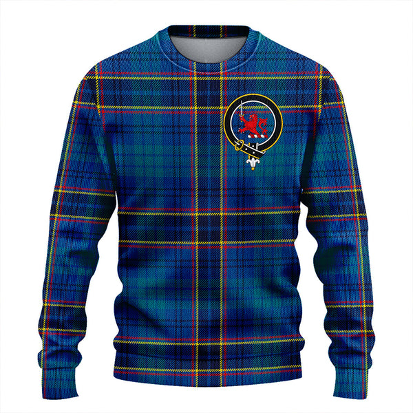 Dempster Modern Clan Badge Tartan Knitted Sweater