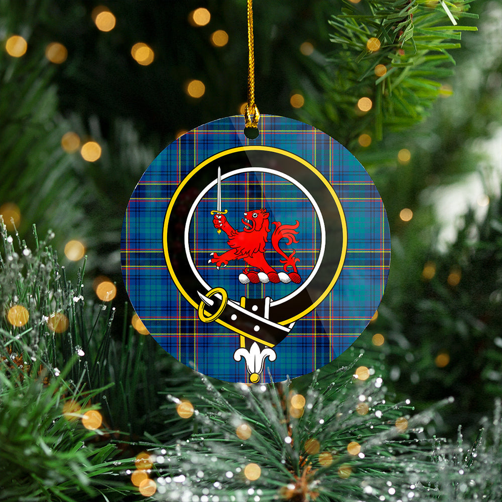 Dempster Modern Clan Badge Tartan Plastic Christmas Ornaments