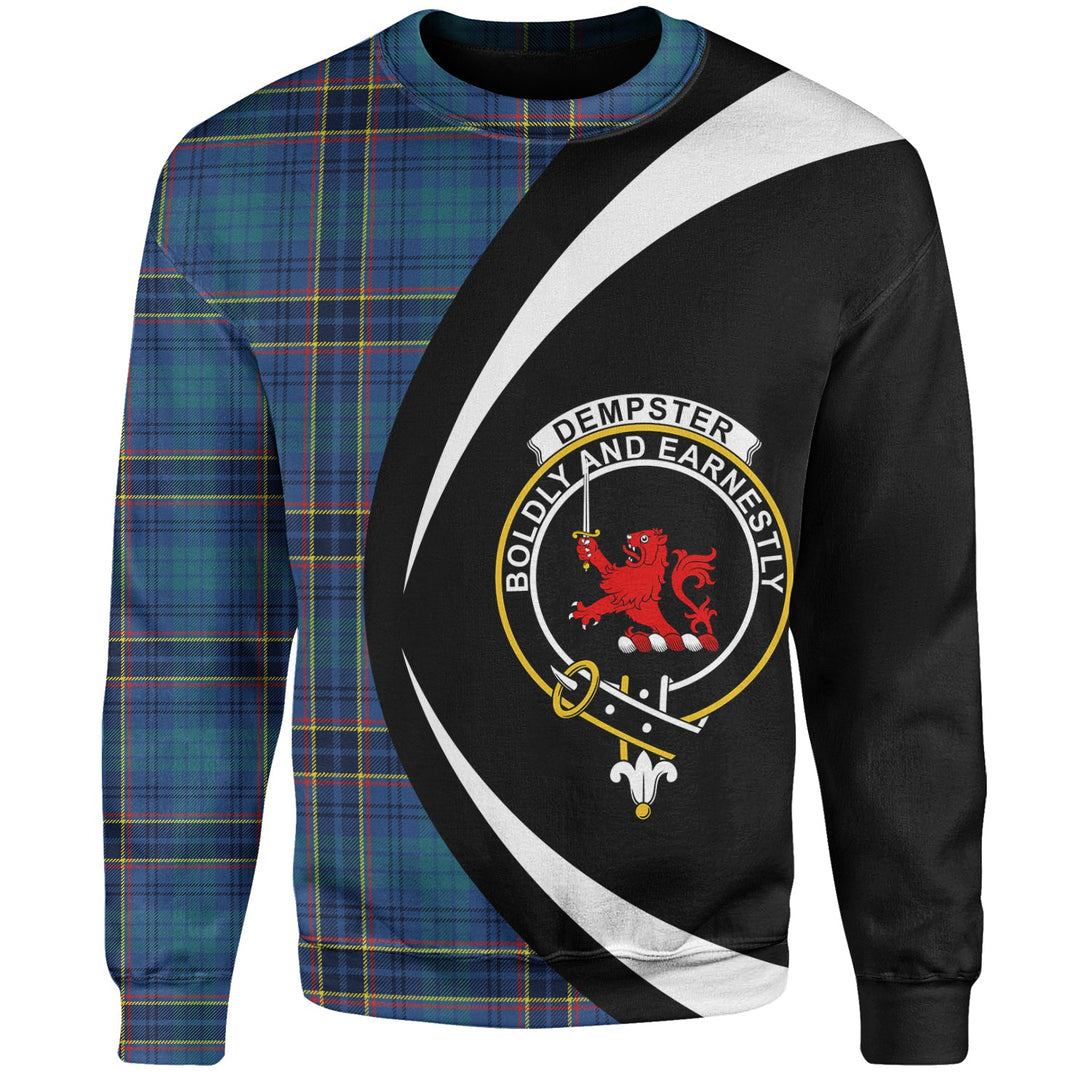 Dempster Modern Clan Badge Tartan Sweatshirt Circle Style Personalized