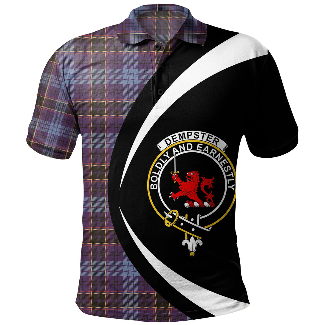 Dempster Weathered Clan Badge Tartan Polo Shirt Circle Style Personalized