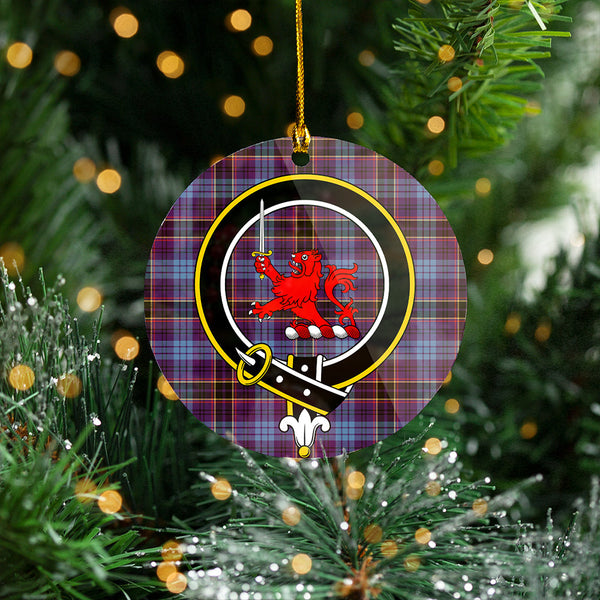 Dempster Weathered Clan Badge Tartan Plastic Christmas Ornaments