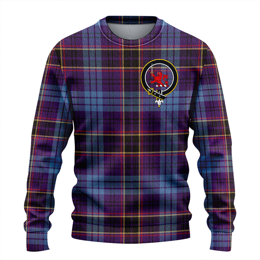 Dempster Weathered Clan Badge Tartan Knitted Sweater