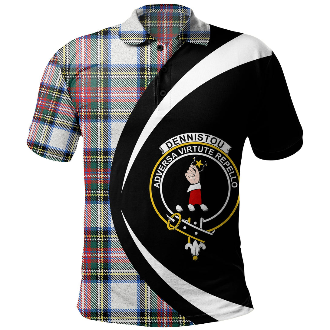 Dennistoun Clan Badge Tartan Polo Shirt Circle Style Personalized