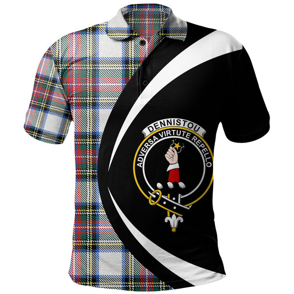 Dennistoun Clan Badge Tartan Polo Shirt Circle Style Personalized