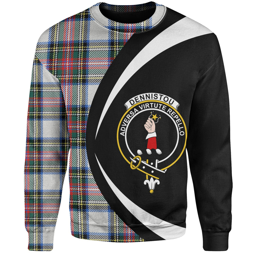 Dennistoun Clan Badge Tartan Sweatshirt Circle Style Personalized