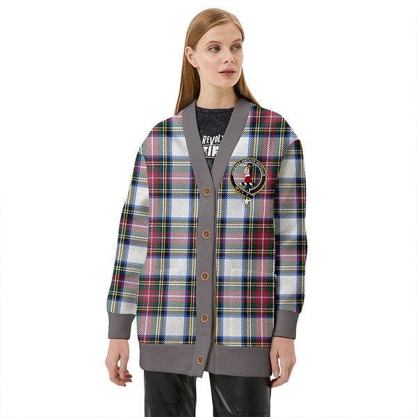 Dennistoun Clan Badge Tartan V-neck Cardigan