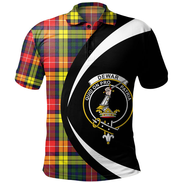 Dewar Clan Badge Tartan Polo Shirt Circle Style Personalized