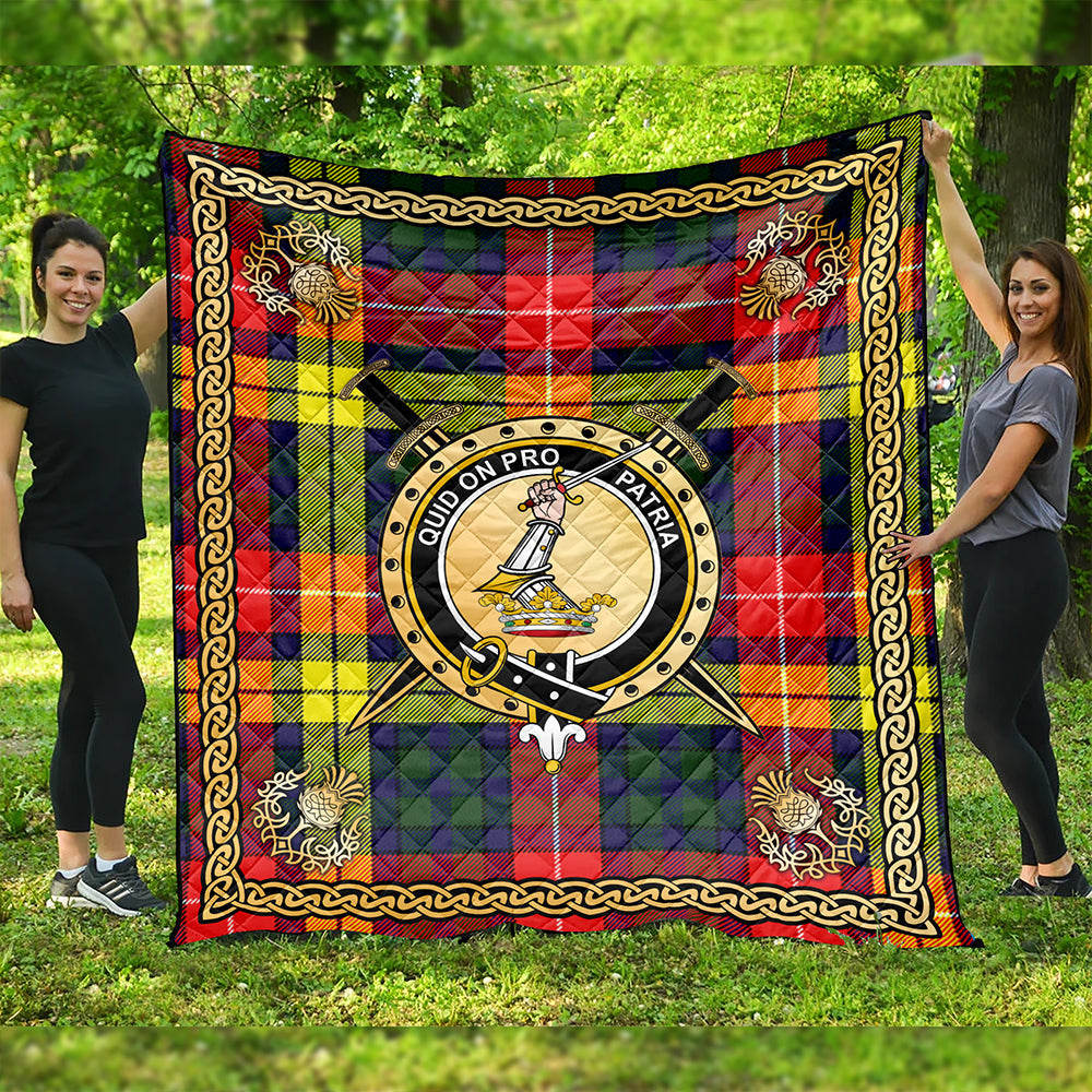 Dewar Clan Badge Tartan Premium Quilt Celtic Shield