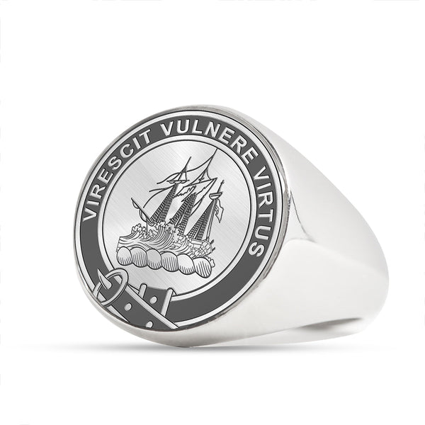 Dickie Clan Badge Engraved Signet Ring